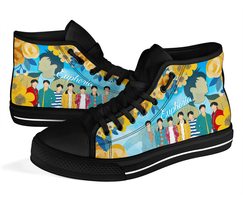 Bangtan Boys Euphoria High-Top-Schuhe mit schwarzer Sohle