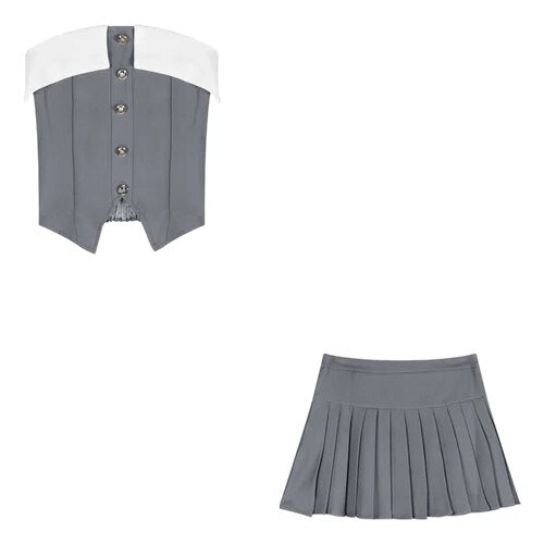 Korean Grey 3-Piece Formal Set for Women