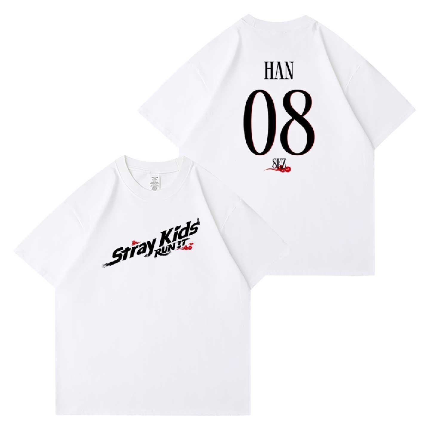 Straykids Run It Name White Shirt Merch