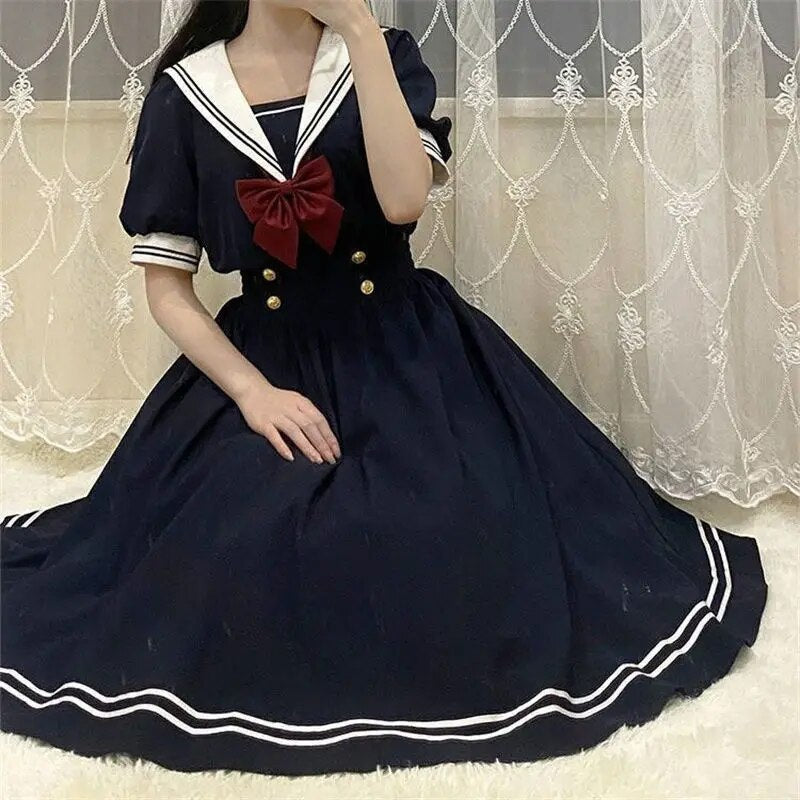 Retro Bow Collar Dress
