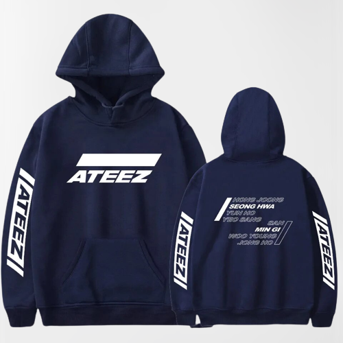 KPOP ATEEZ Kapuzenpullover mit Mitgliedernamen