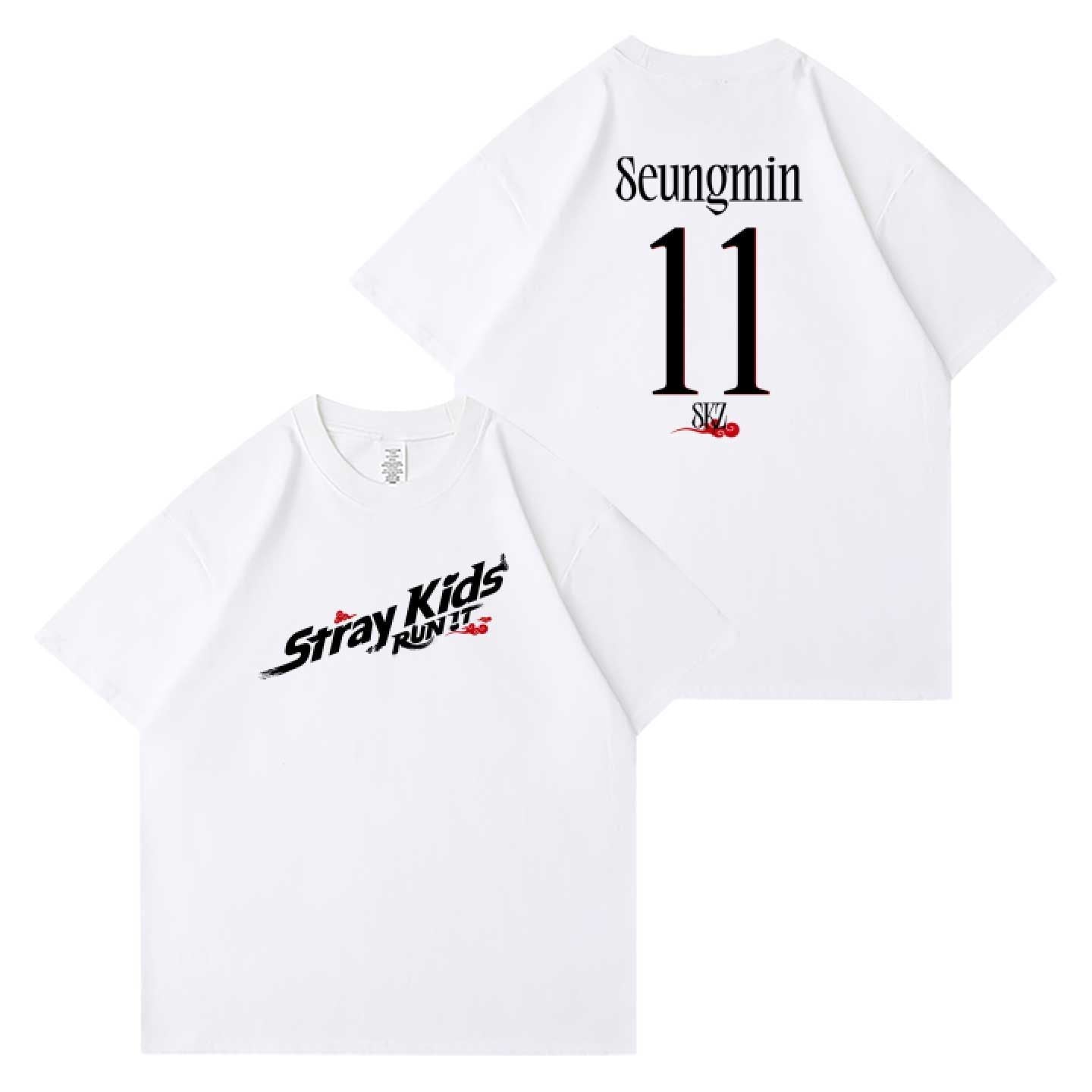 Straykids Run It Name White Shirt Merch